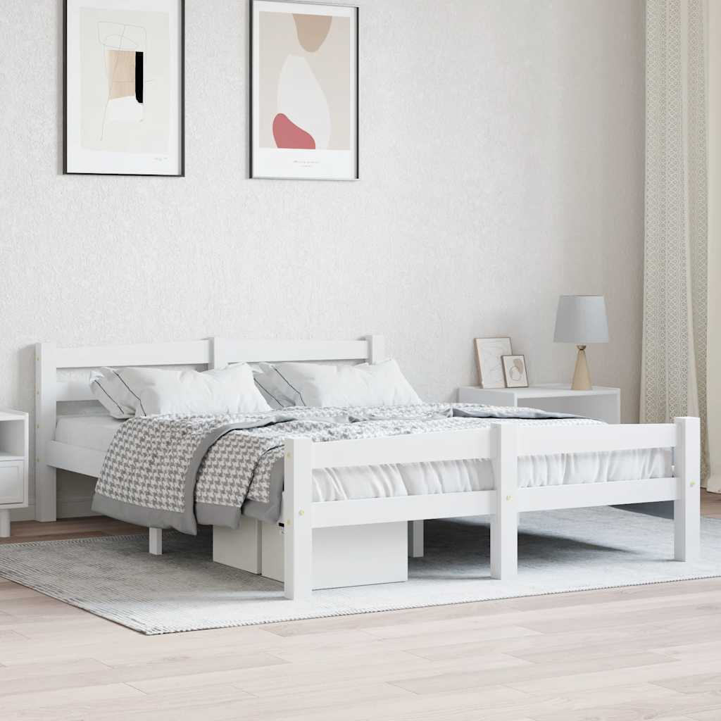 Vidaxl bedframe massief grenenhout wit 140x200 cm