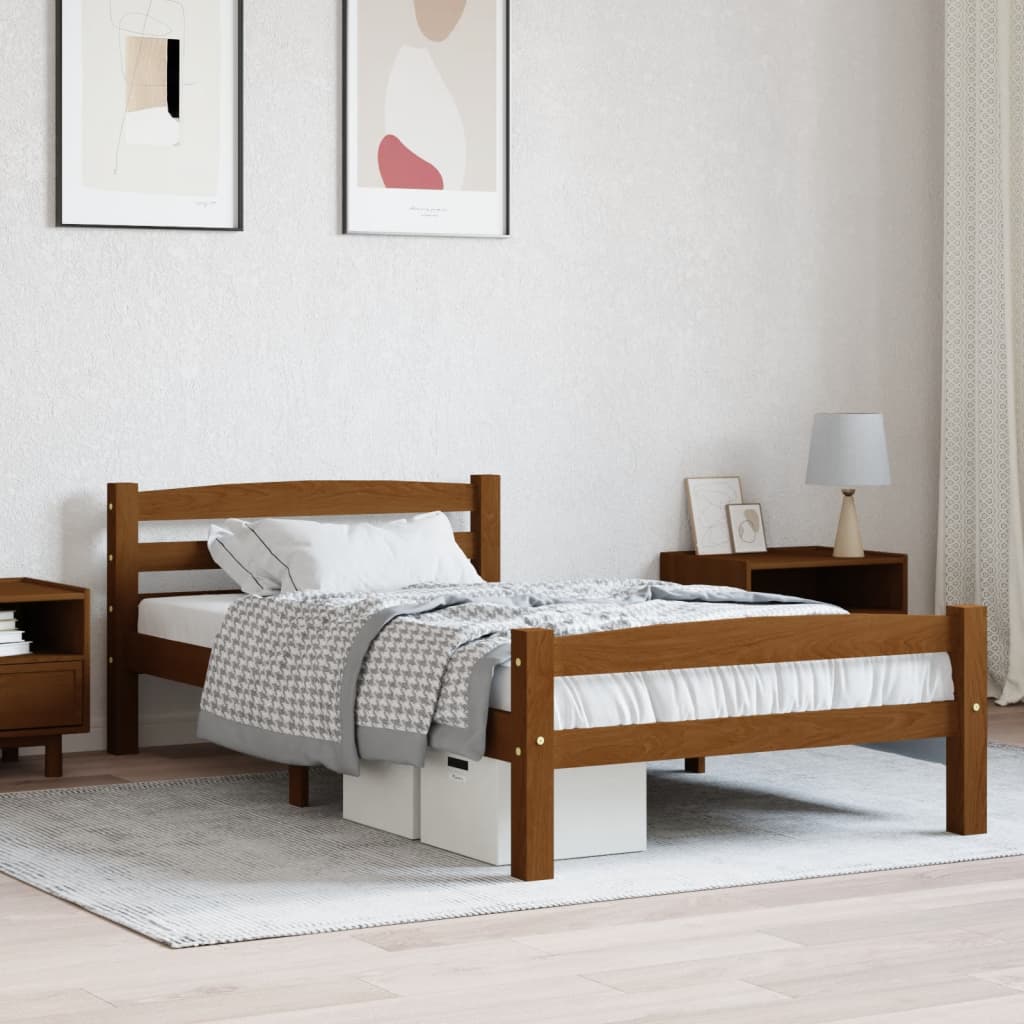Vidaxl bedframe massief grenenhout honingbruin 90x200 cm