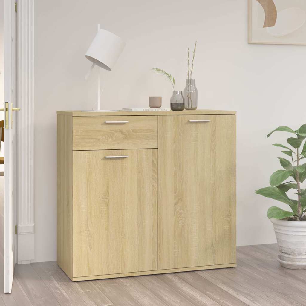 Vidaxl dressoir 80x36x75 cm bewerkt hout sonoma eikenkleurig