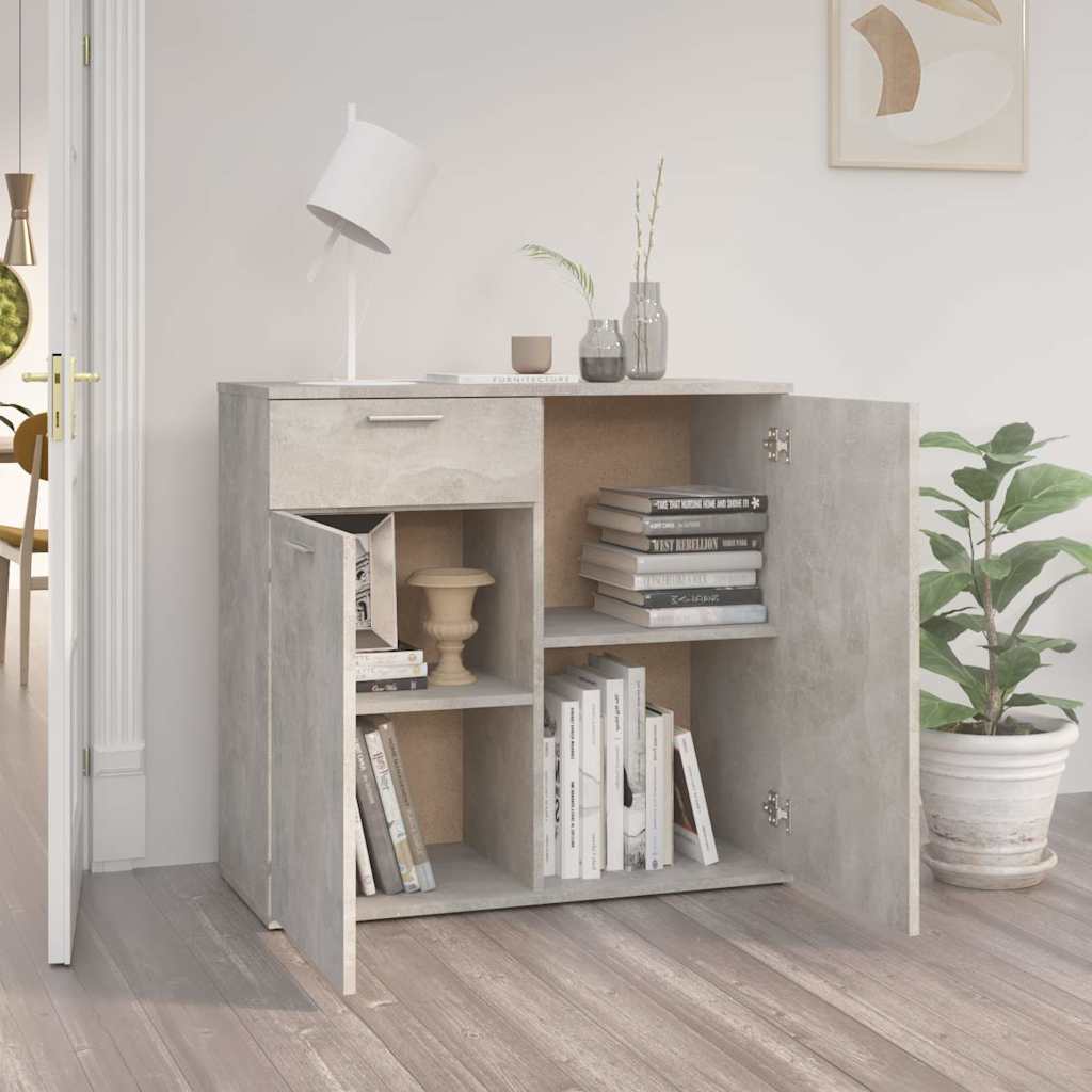 Vidaxl dressoir 80x36x75 cm bewerkt hout betongrijs