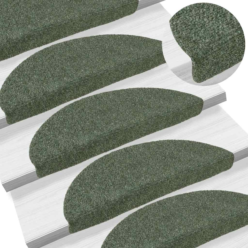 Vidaxl trapmatten zelfklevend 10 st 56x17x3 cm groen halfrond