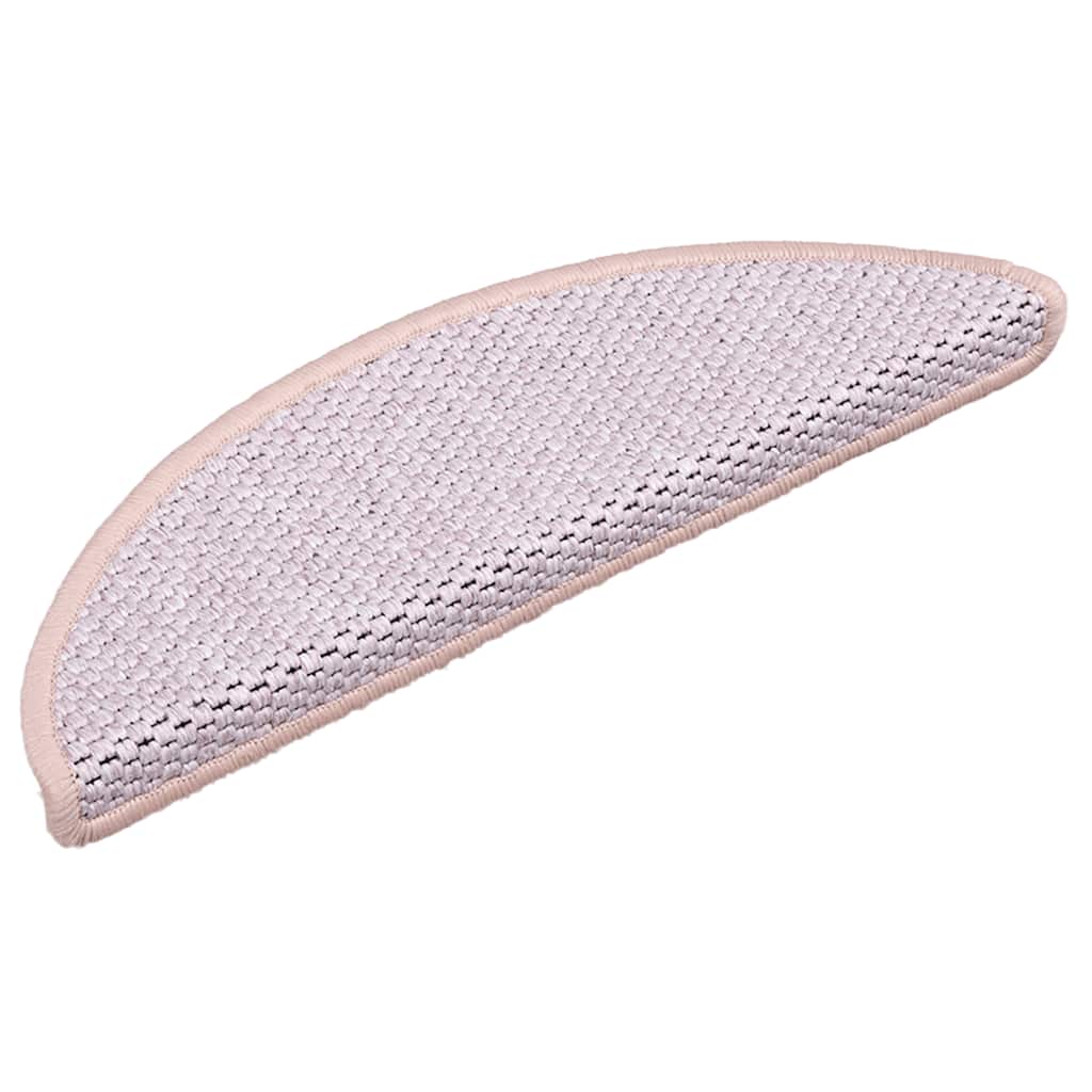 Vidaxl trapmatten zelfklevend 15 st sisal-look 56x17x3 cm roze