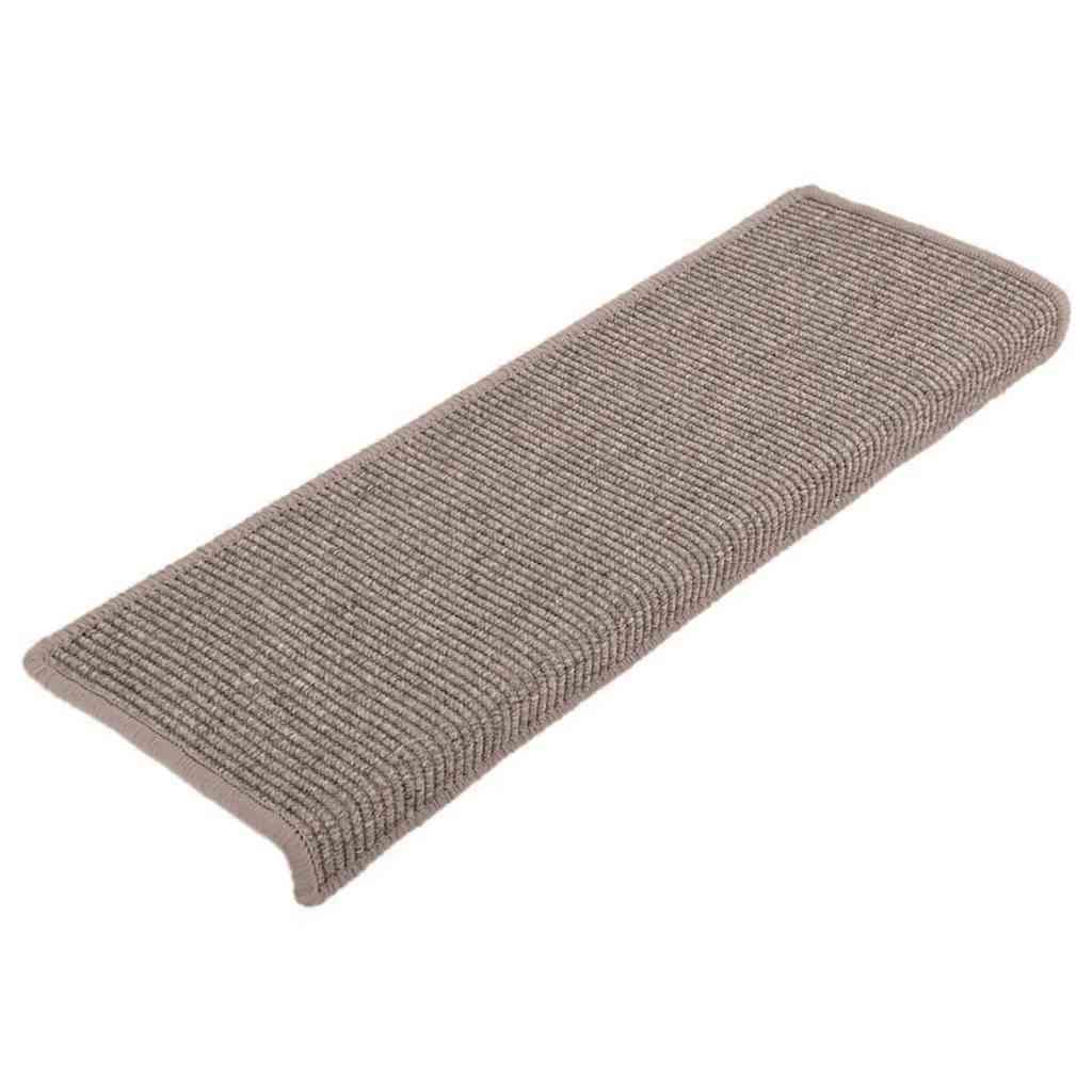 Vidaxl trapmatten 15 st 65x21x4 cm donkerbeige rechthoekige rand
