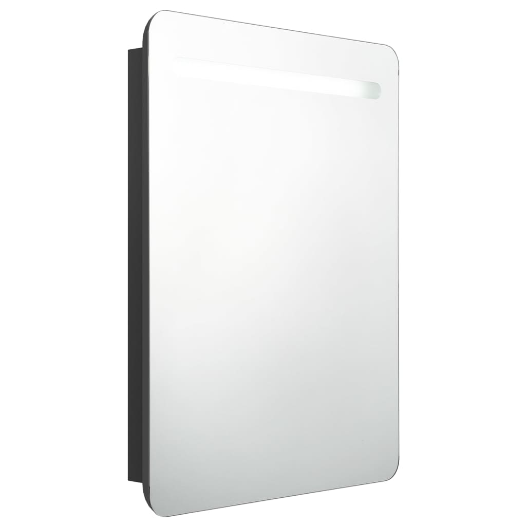 Vidaxl badkamerkast met spiegel en led 60x11x80 cm zwart