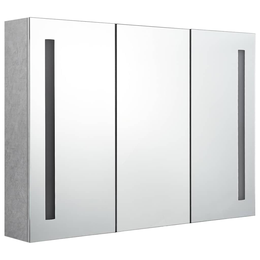 Vidaxl badkamerkast met spiegel en led 89x14x62 cm betongrijs