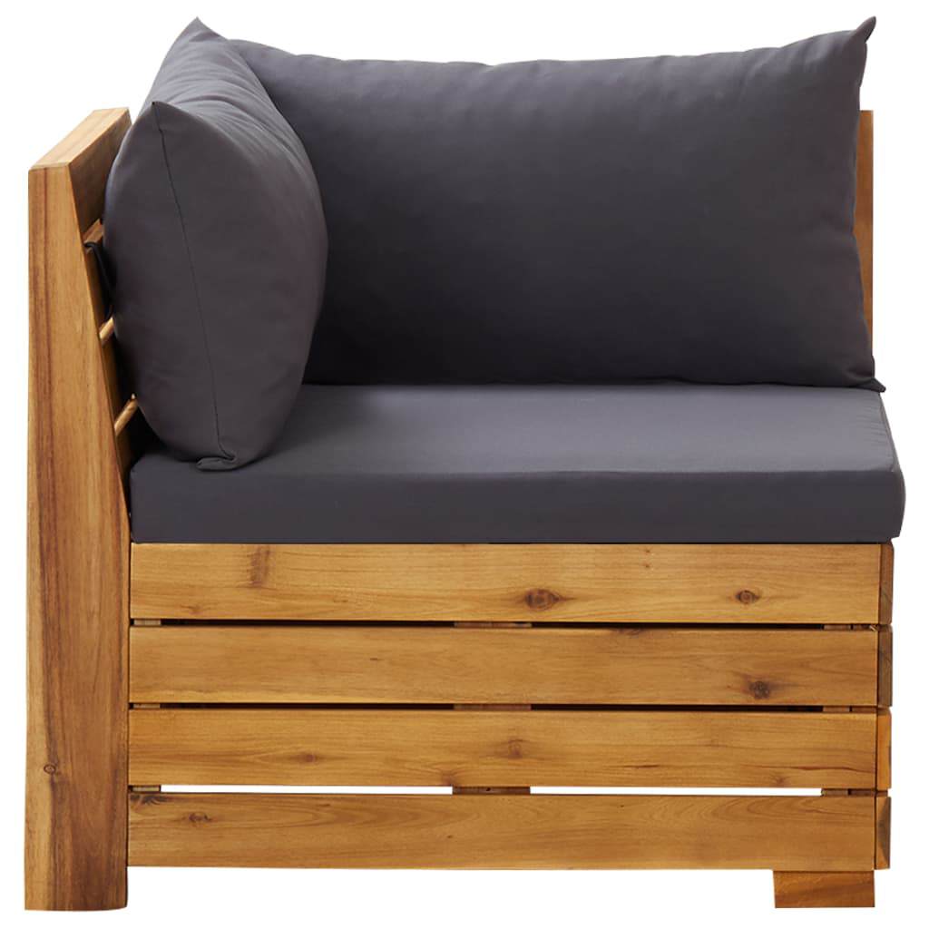 Vidaxl 2-delige loungeset met kussens massief acaciahout