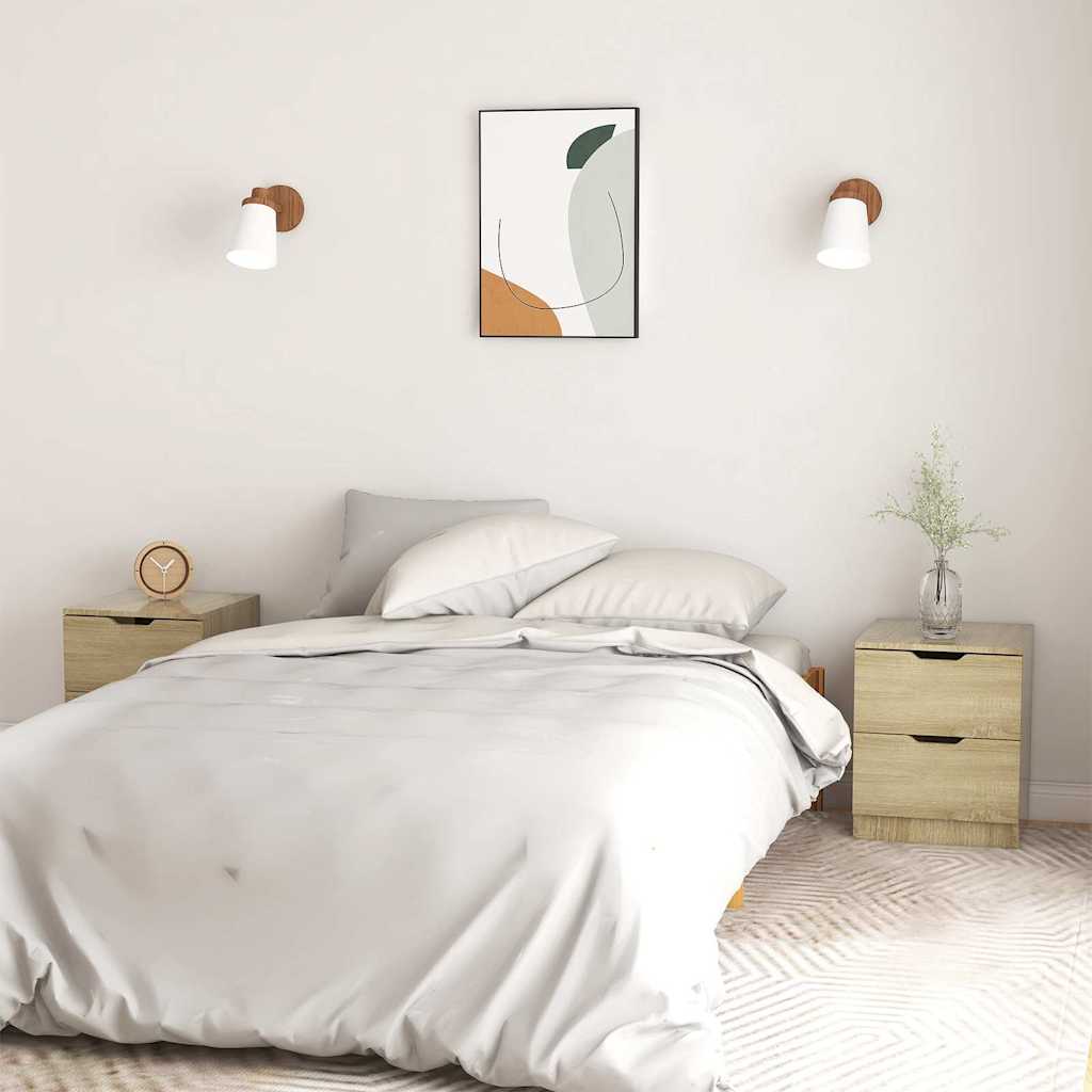 Vidaxl nachtkastjes 2 st 40x40x50 cm bewerkt hout sonoma eikenkleurig