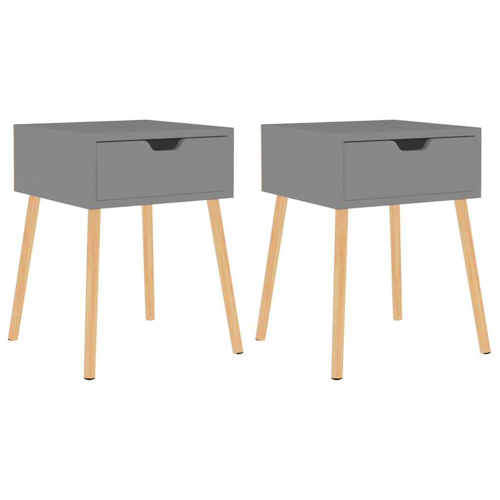 Vidaxl nachtkastjes 2 st 40x40x56 cm bewerkt hout grijs