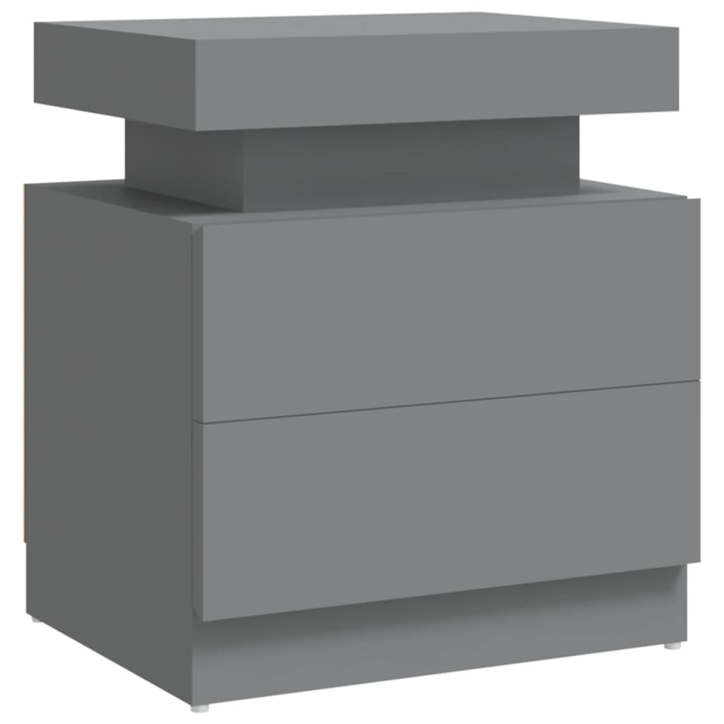 Vidaxl nachtkastje 45x35x52 cm bewerkt hout grijs
