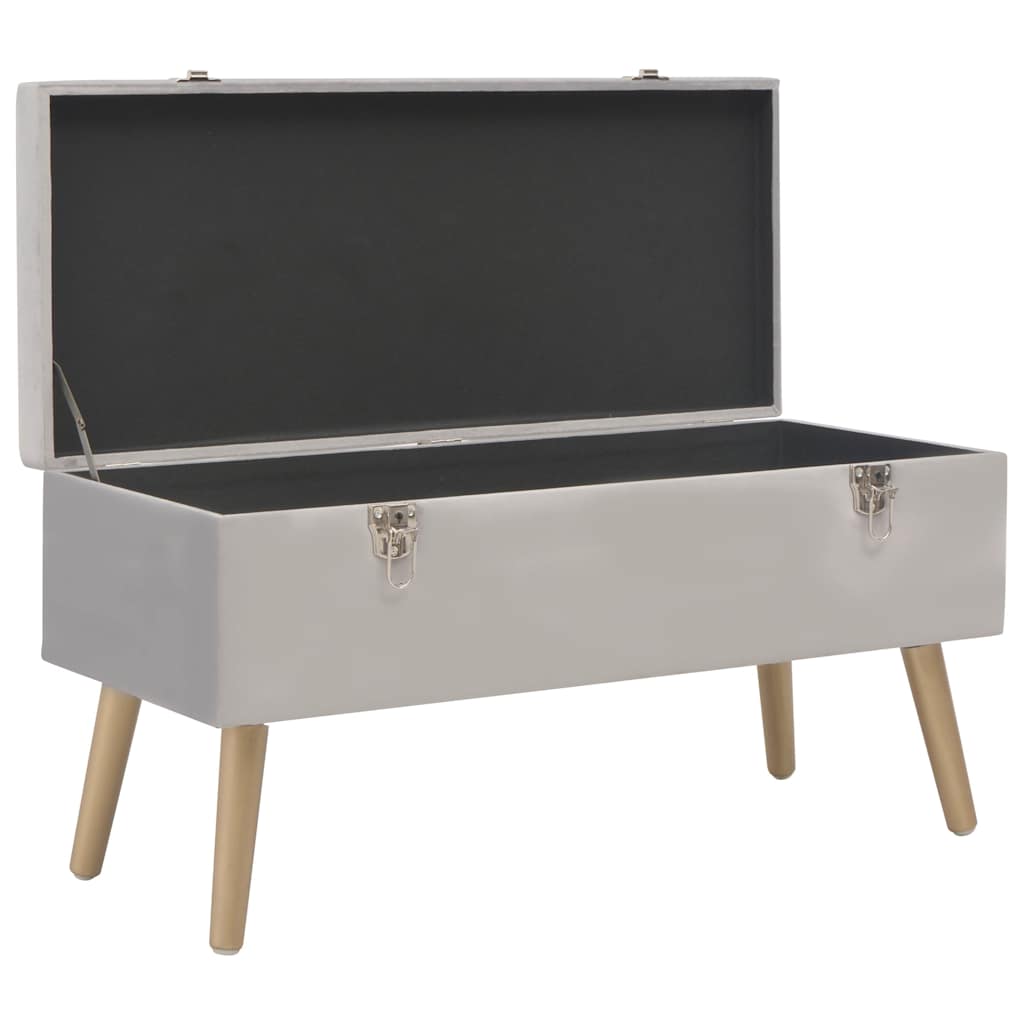 Vidaxl bankje met opbergvak 80 cm fluweel grijs