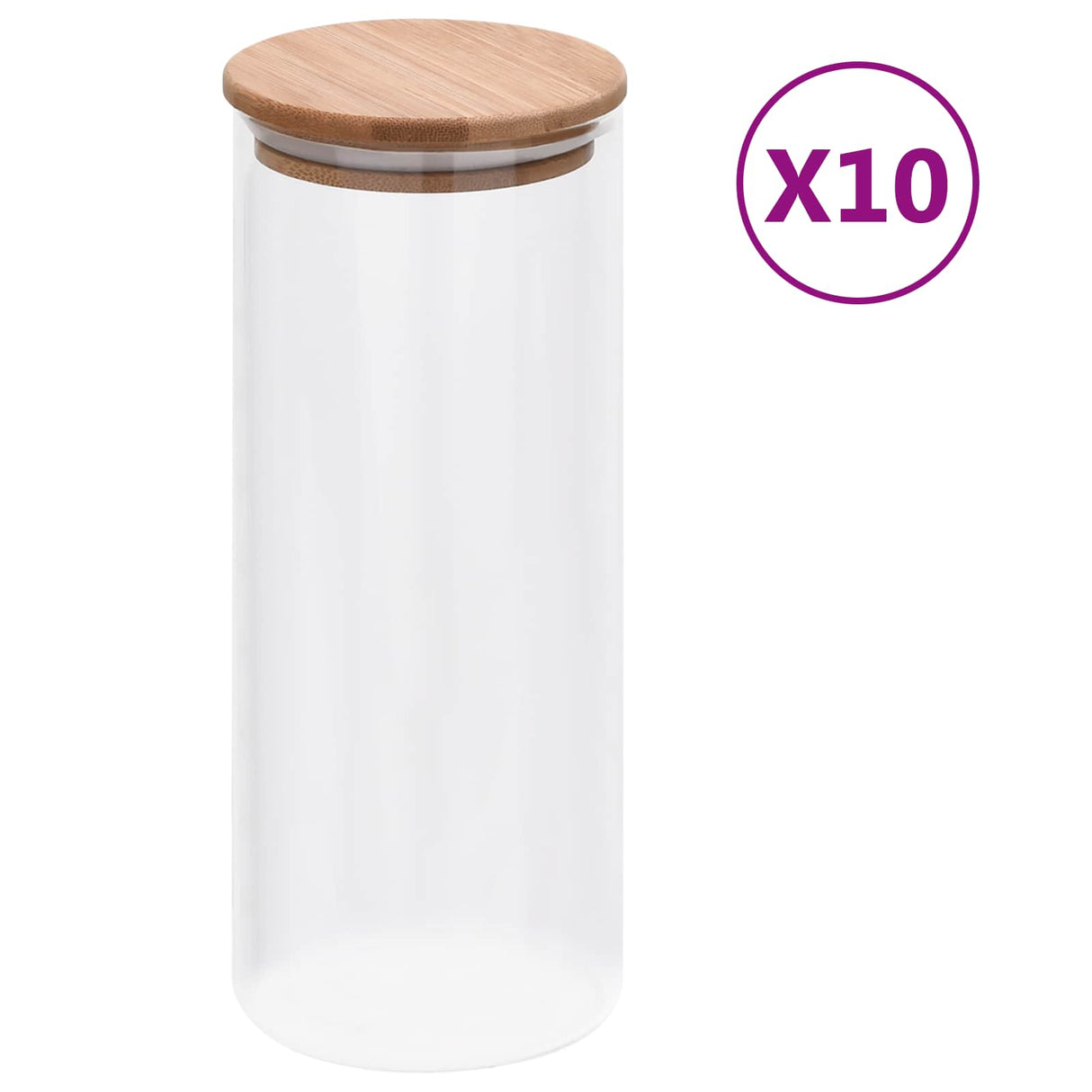 Vidaxl glazen jar 10 pcs doorzichtig 8,5 x 8,5 x 21,5 cm glas