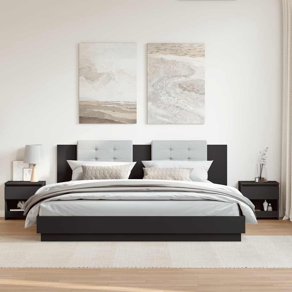Vidaxl nachtkastjes 2 st 40x30x39 cm bewerkt hout zwart