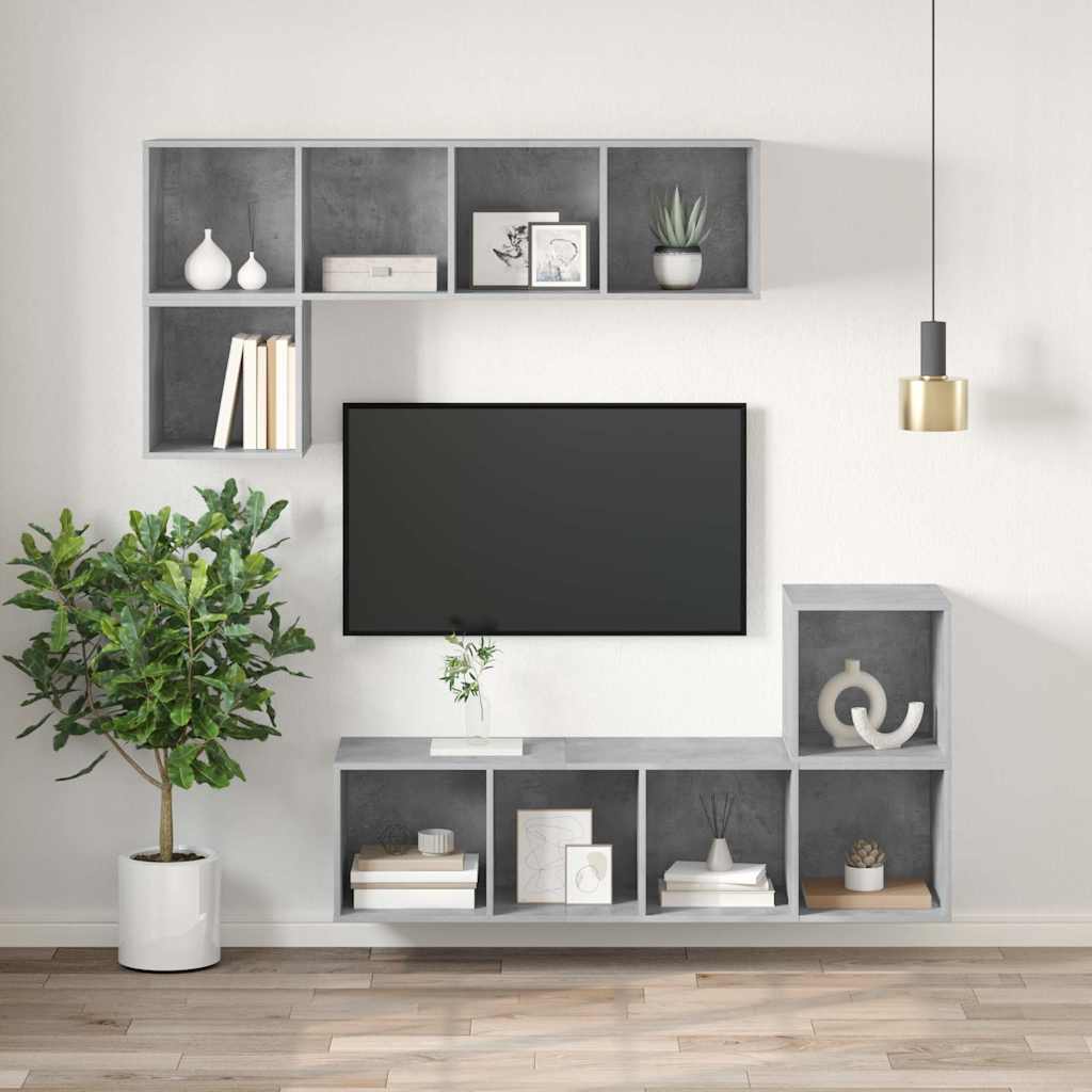 Vidaxl tv-wandmeubel 37x37x107 cm bewerkt hout betongrijs