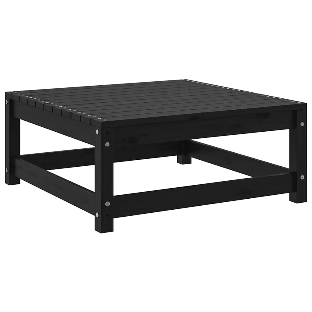 Vidaxl tuinvoetenbank 70x70x30 cm massief grenenhout zwart