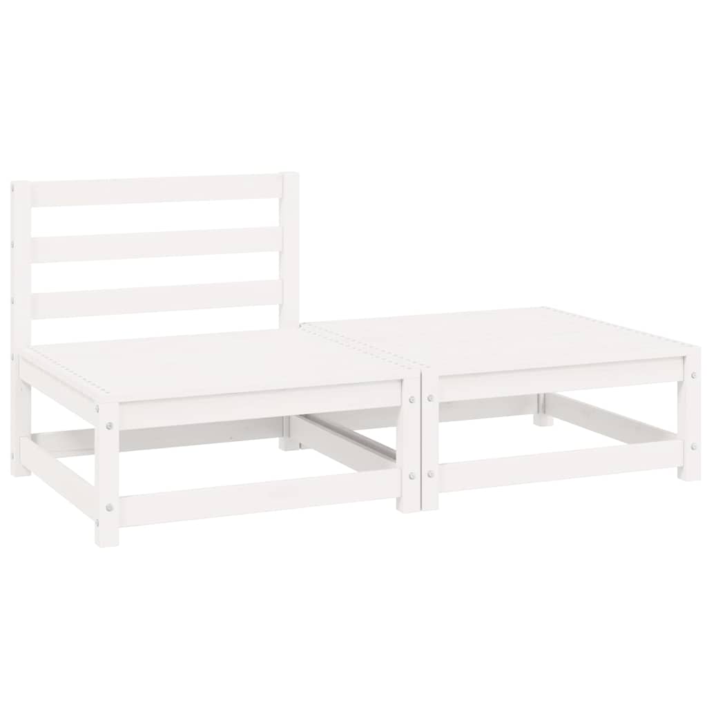 Vidaxl 2-delige loungeset massief grenenhout wit