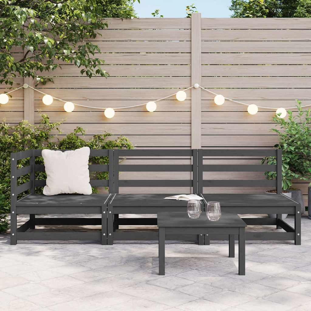 Vidaxl 3-delige loungeset massief grenenhout grijs
