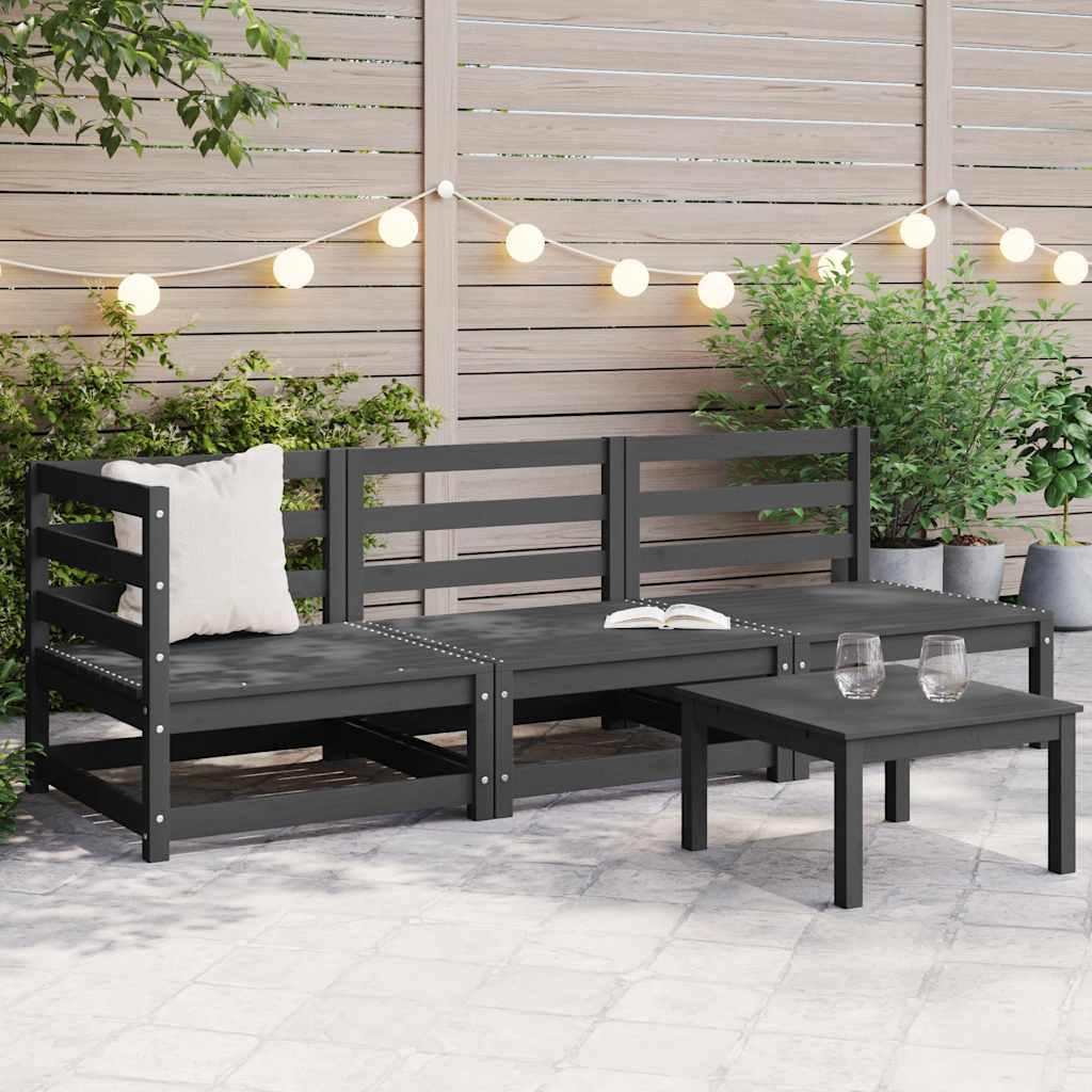 Vidaxl 3-delige loungeset massief grenenhout grijs