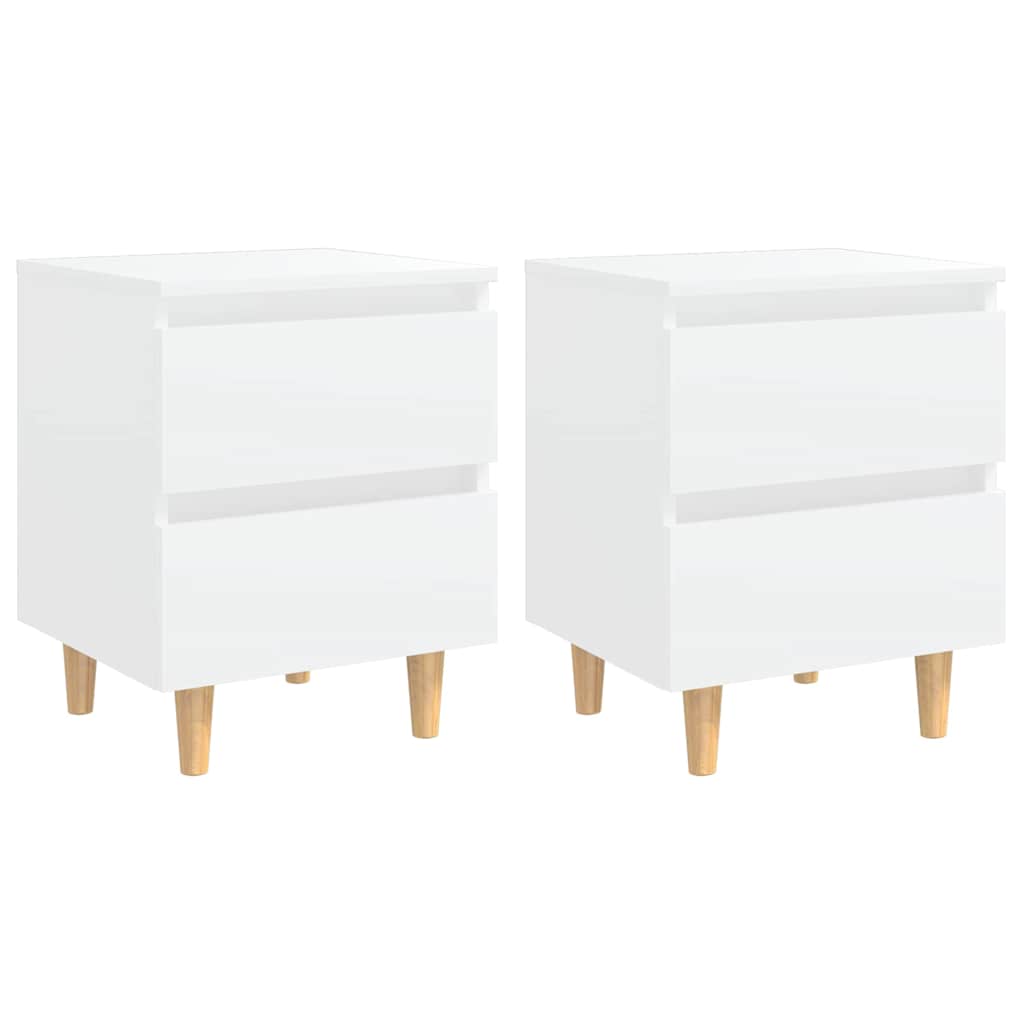 Vidaxl nachtkastjes 2 st met grenenhouten poten 40x35x50 cm wit