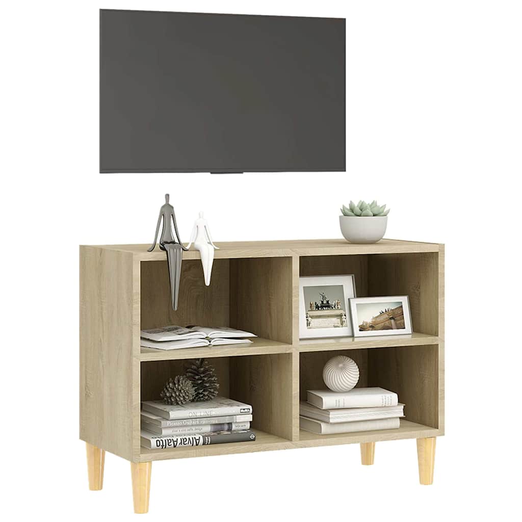 Vidaxl tv-meubel met houten poten 69,5x30x50 cm sonoma eikenkleurig