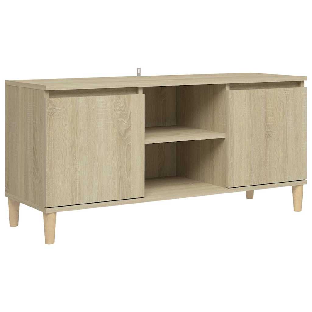 Vidaxl tv-meubel met houten poten 103,5x35x50 cm sonoma eikenkleurig
