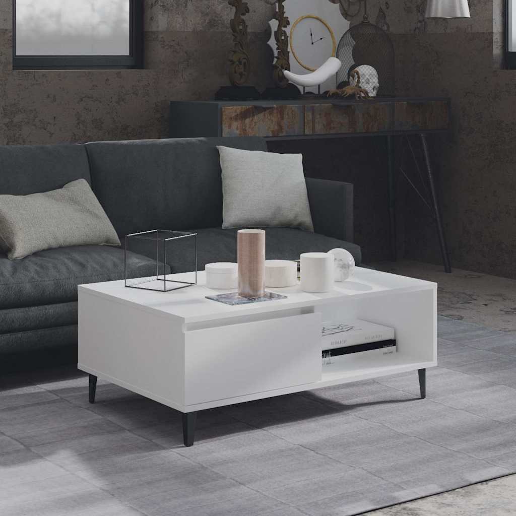 Vidaxl salontafel 90x60x35 cm bewerkt hout wit