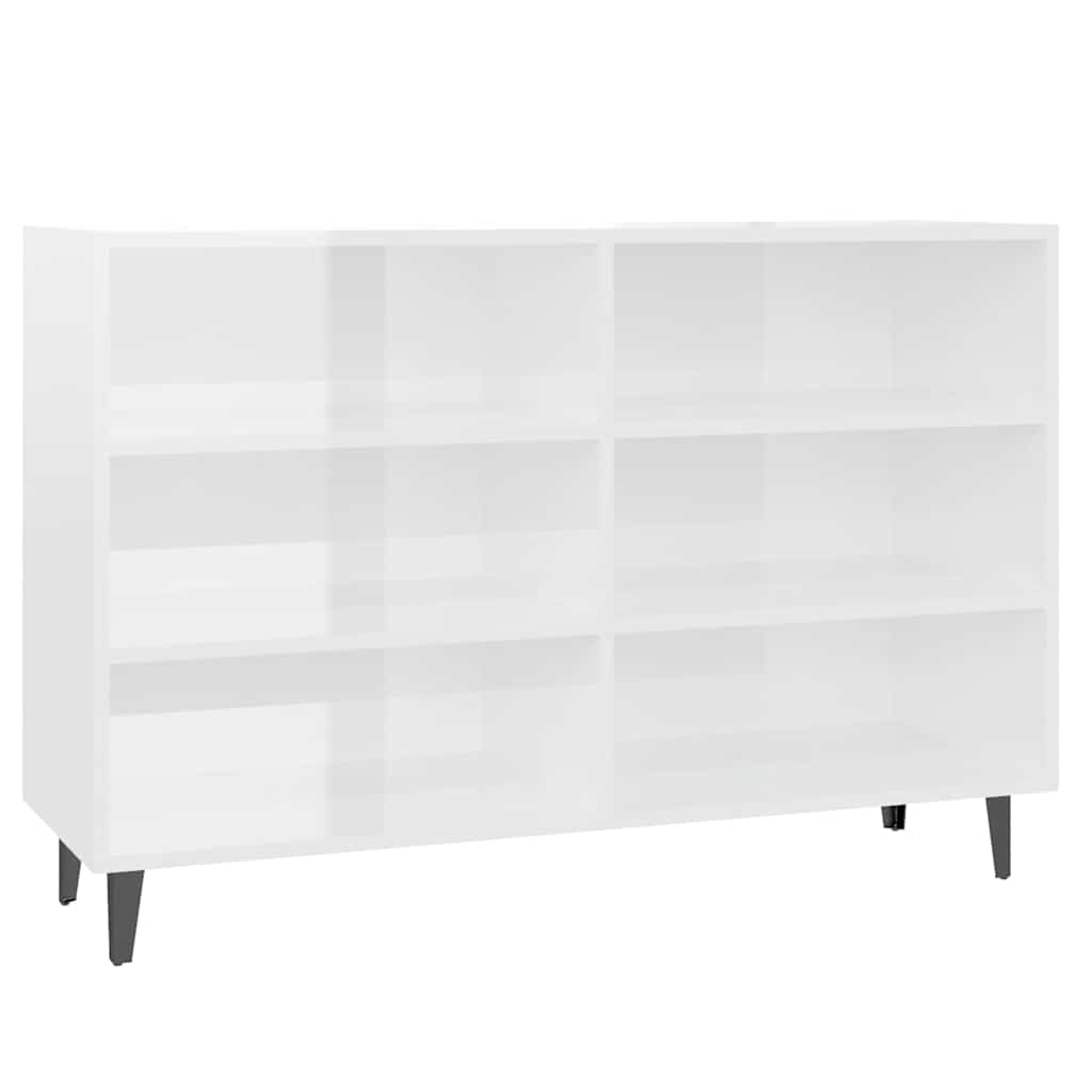 Vidaxl dressoir 103,5x35x70 cm bewerkt hout hoogglans wit