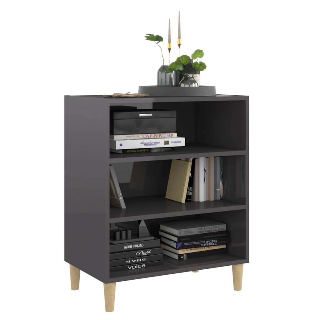 Vidaxl dressoir 57x35x70 cm bewerkt hout hoogglans grijs