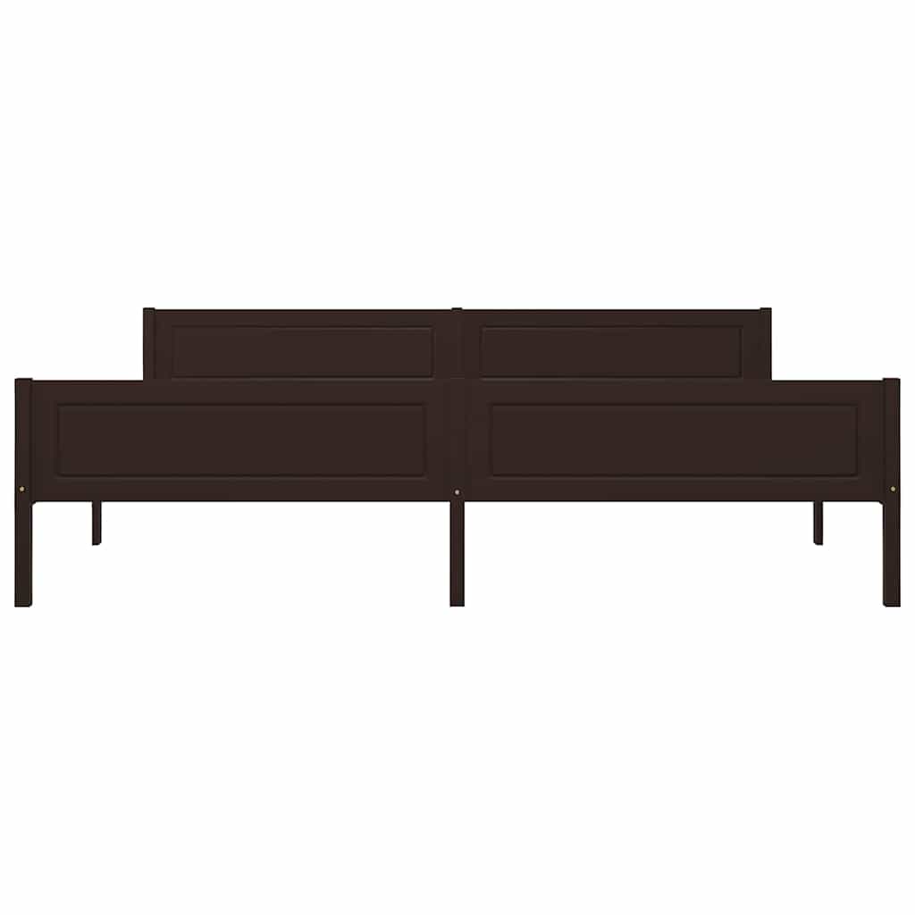 Vidaxl bedframe massief grenenhout donkerbruin 200x200 cm