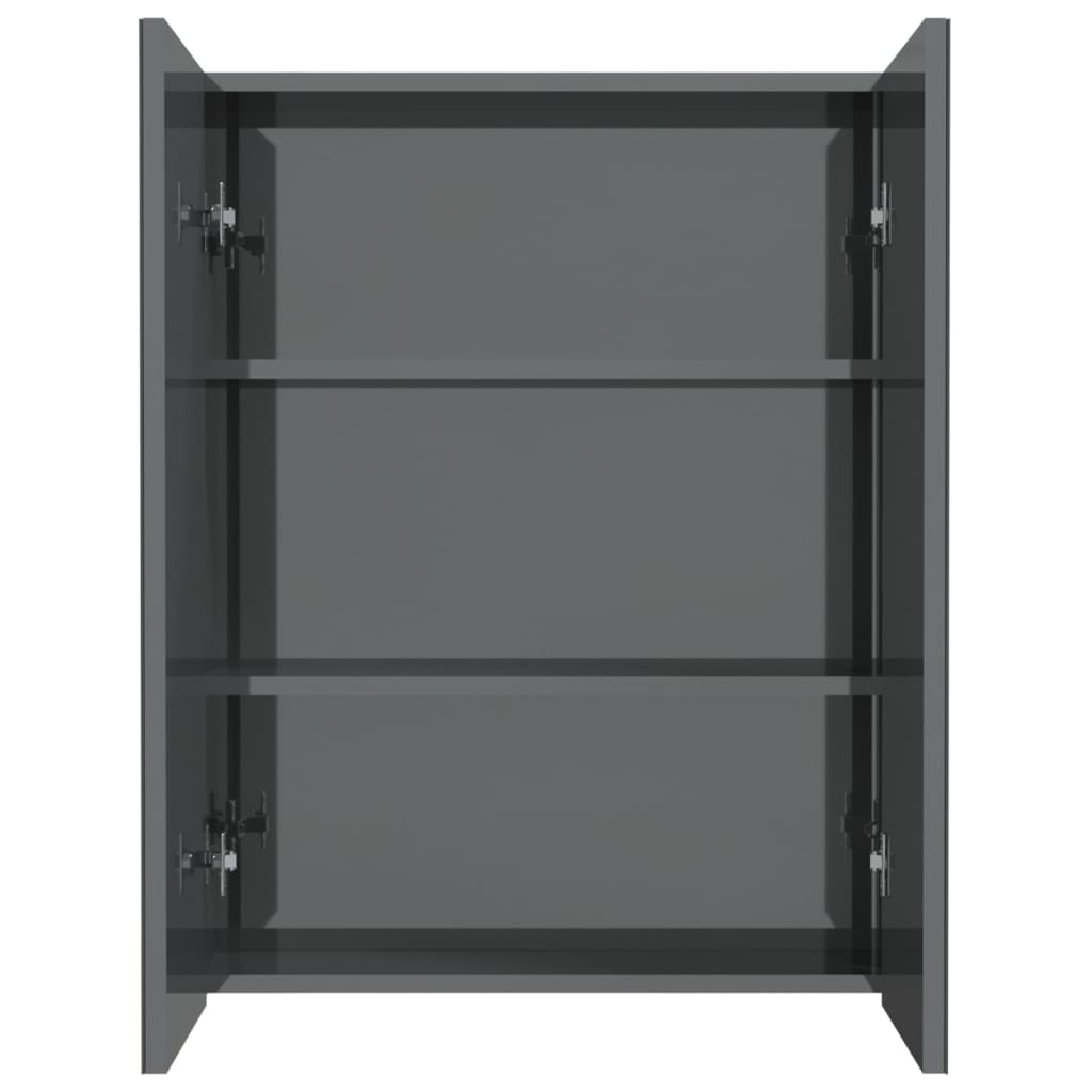 Vidaxl badkamerkast met spiegel 60x15x75 cm mdf glanzend grijs