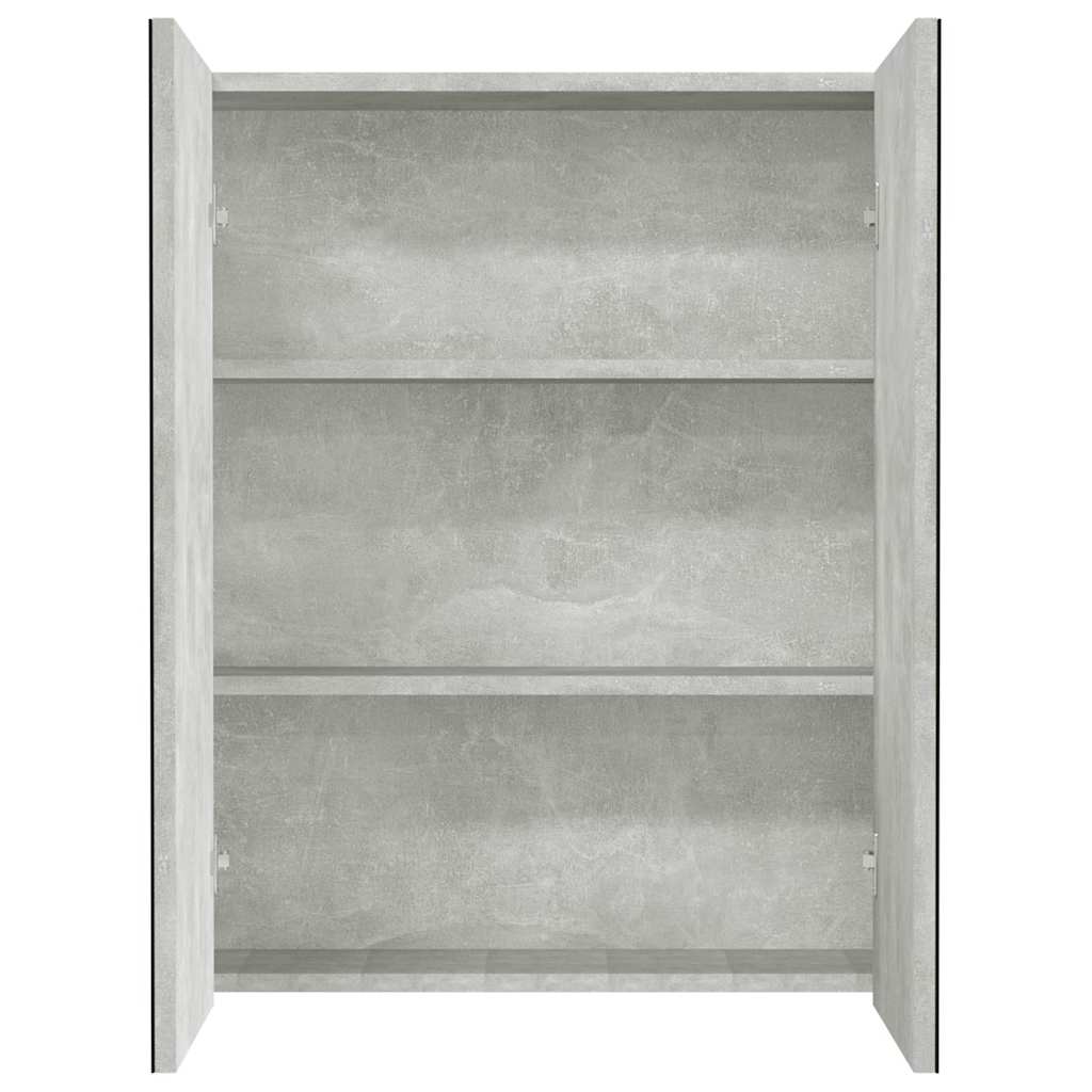 Vidaxl badkamerkast met spiegel 60x15x75 cm mdf betongrijs