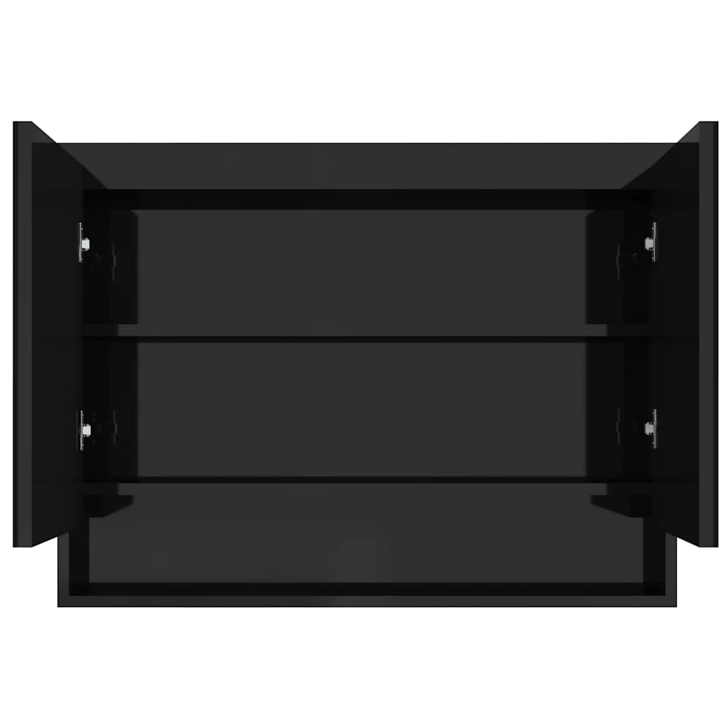 Vidaxl badkamerkast met spiegel 80x15x60 cm mdf glanzend zwart