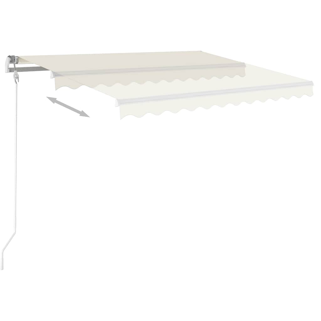 Vidaxl luifel automatisch met led en windsensor 300x250 cm crèmekleur