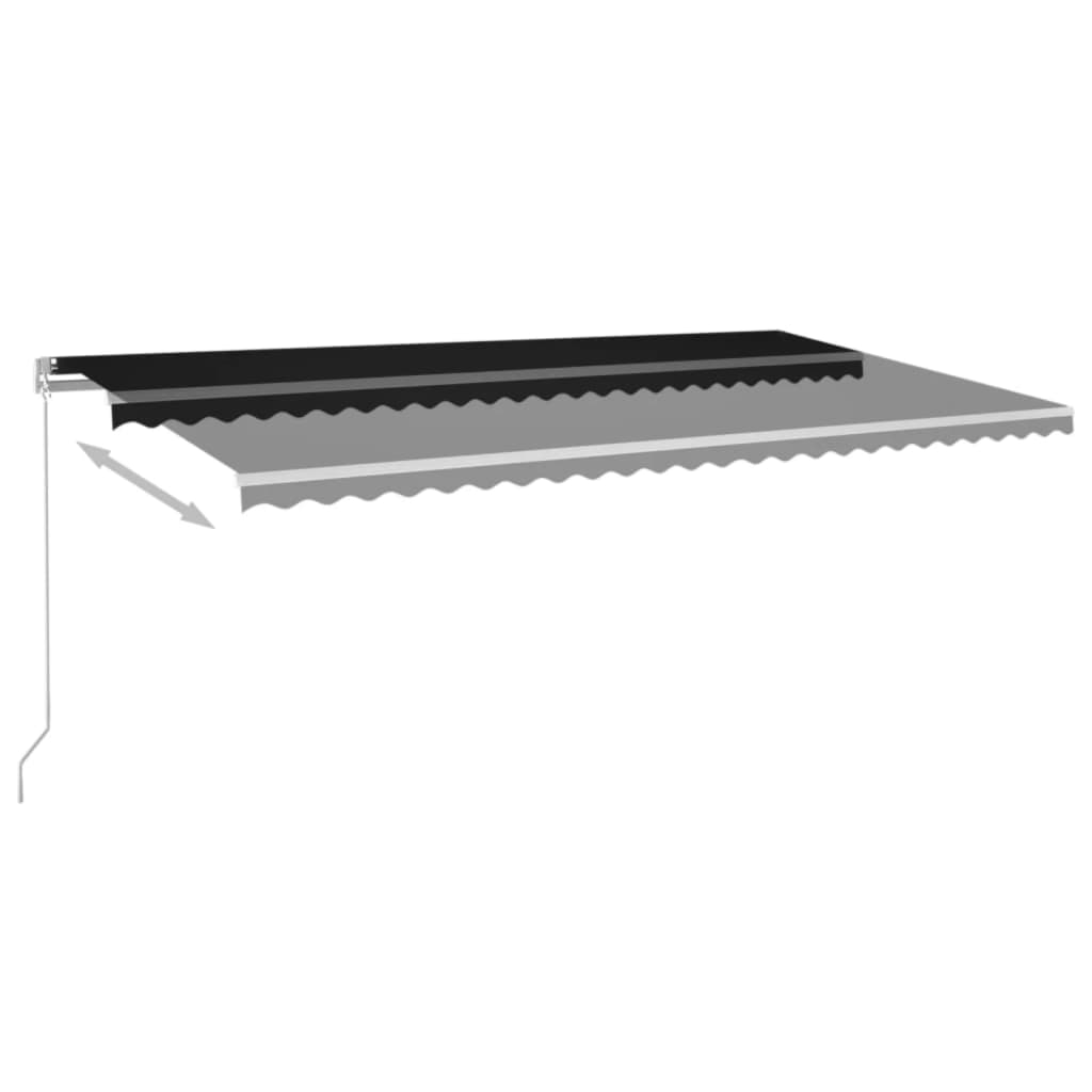 VidaXL Luifel handmatig uittrekbaar 600x350 cm antracietkleurig