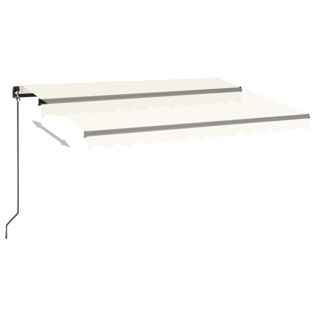 Vidaxl luifel handmatig uittrekbaar met led 350x250 cm crèmekleurig