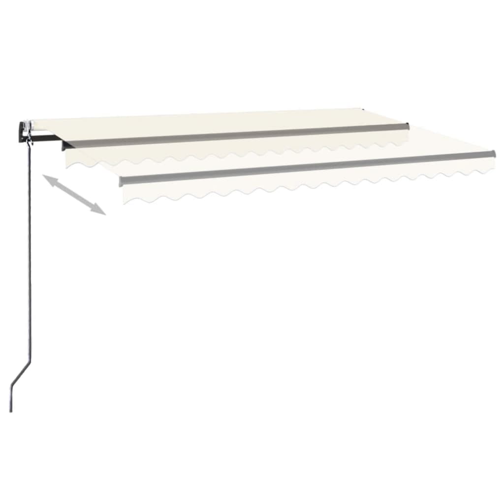 VidaXL Luifel automatisch met LED en windsensor 450x300 cm crèmekleur