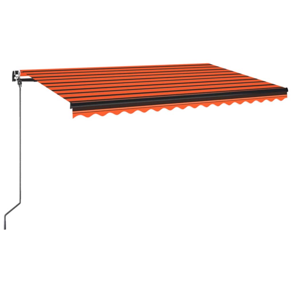 VidaXL Luifel handmatig uittrekbaar 400x350 cm oranje en bruin