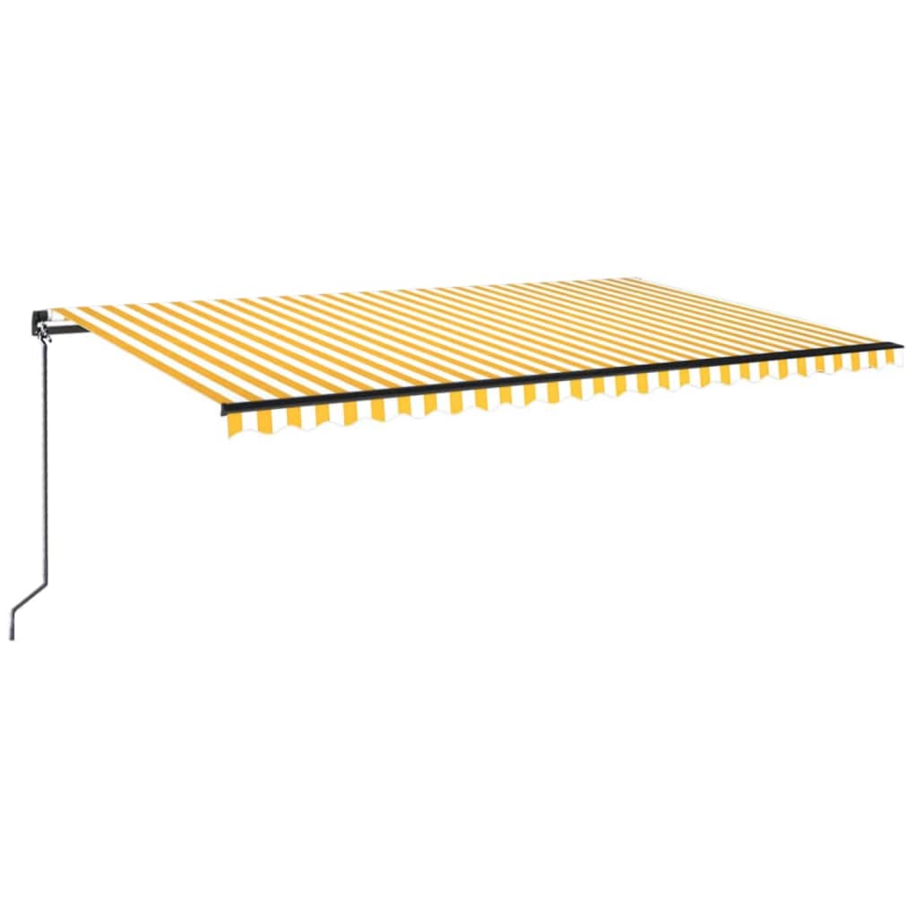 VidaXL Luifel handmatig uittrekbaar 500x350 cm geel en wit