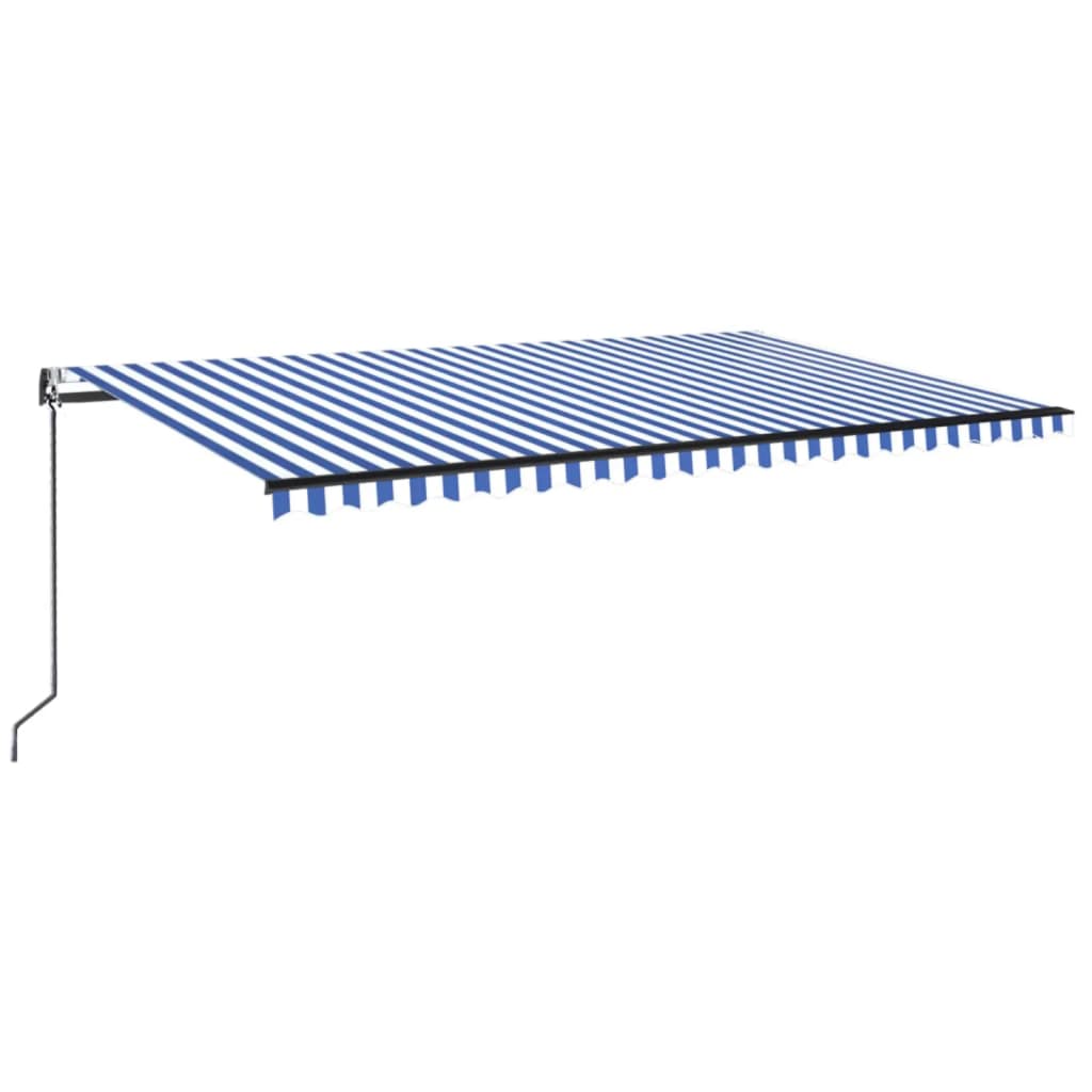 VidaXL Luifel automatisch met LED en windsensor 500x350 cm blauw wit