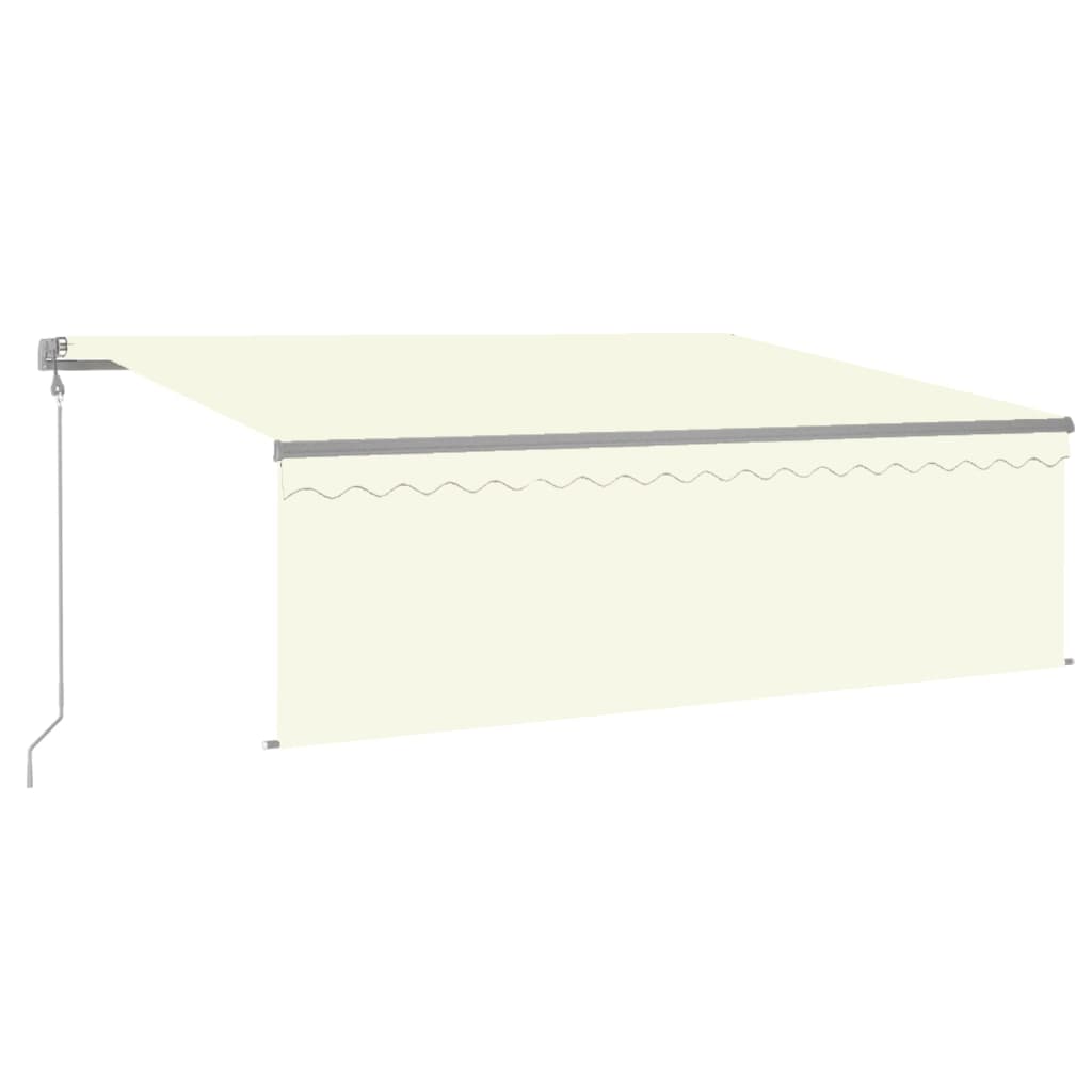 VidaXL Luifel met rolgordijn, LED en windsensor 4,5x3 m crèmekleurig