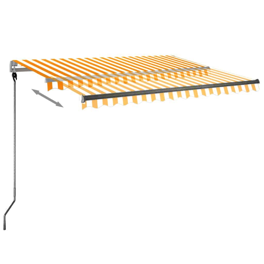 VidaXL Luifel vrijstaand automatisch 300x250 cm geel en wit