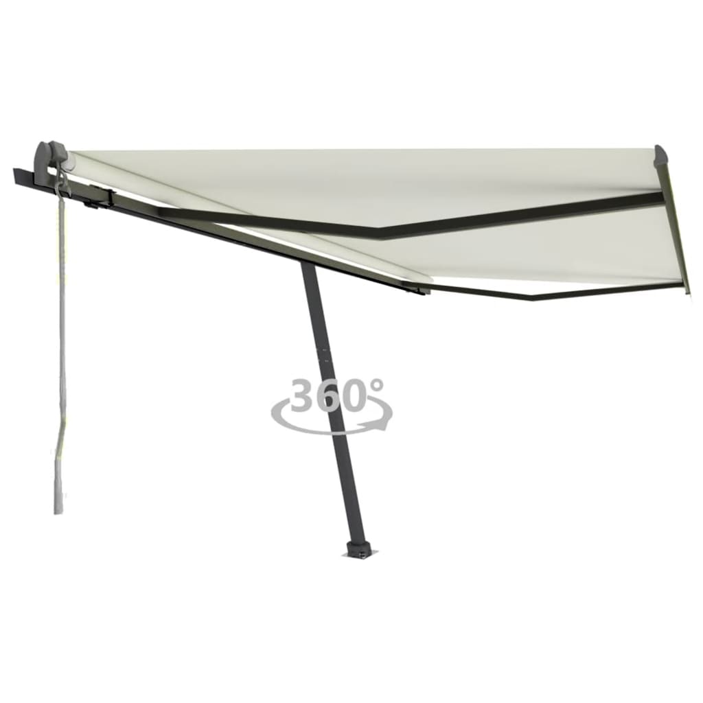 VidaXL Luifel vrijstaand automatisch 450x300 cm crèmekleurig