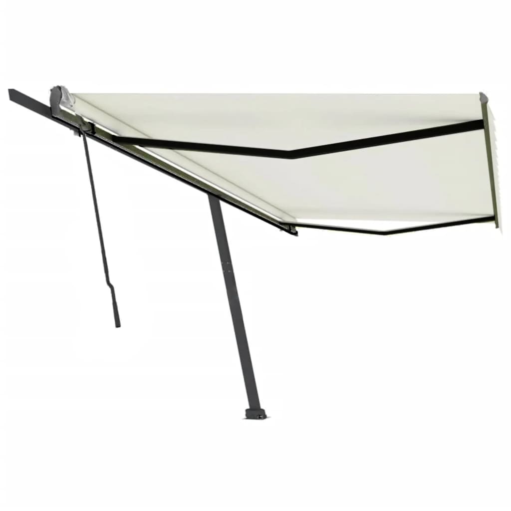 VidaXL Luifel vrijstaand handmatig uittrekbaar 500x300 cm crèmekleurig