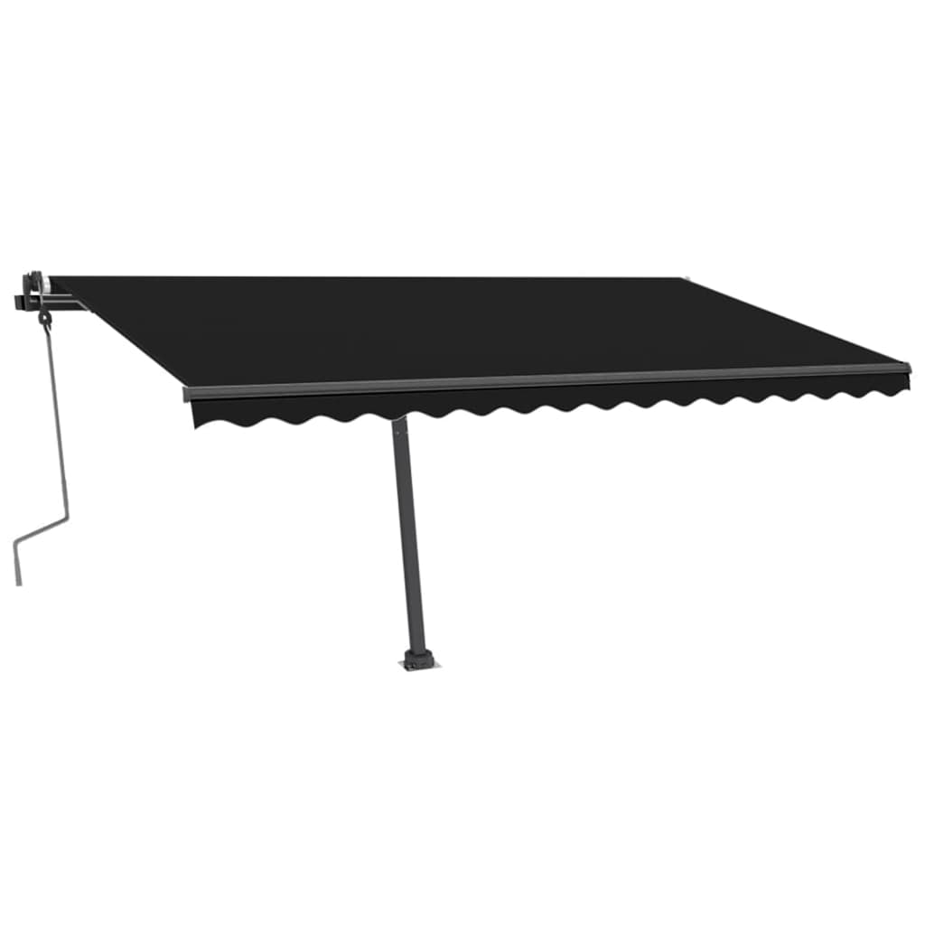 VidaXL Luifel handmatig uittrekbaar met LED 400x350 cm antracietkleur