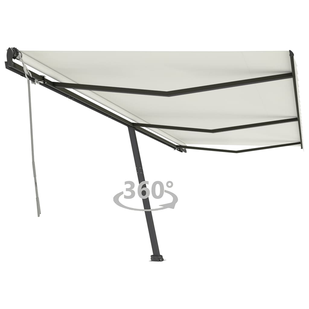 VidaXL Luifel vrijstaand handmatig uittrekbaar 600x350 cm crèmekleurig