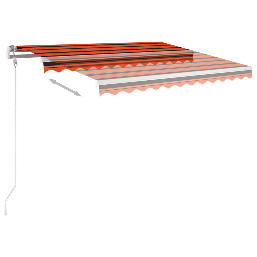 VidaXL Luifel handmatig uittrekbaar met LED 3x2,5 m oranje en bruin
