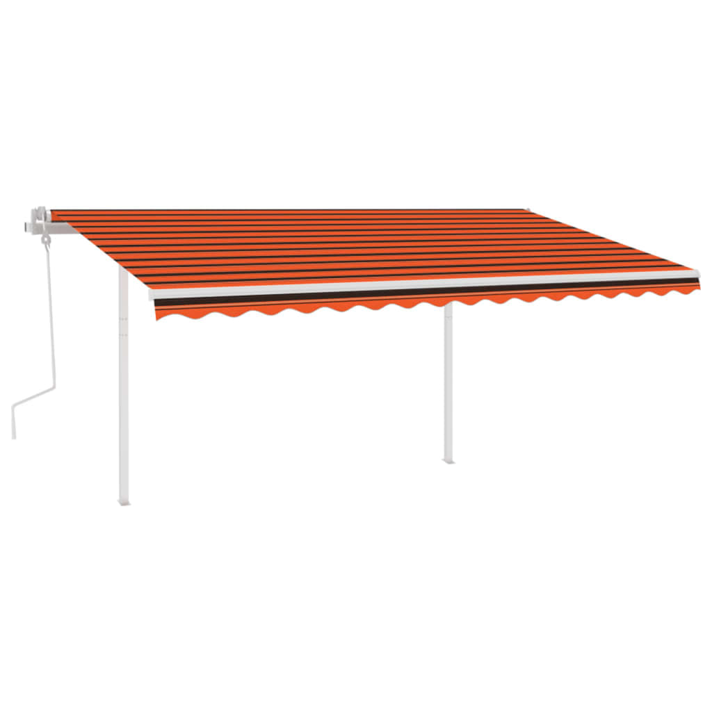 VidaXL Luifel handmatig uittrekbaar met LED 4x3 m oranje en bruin