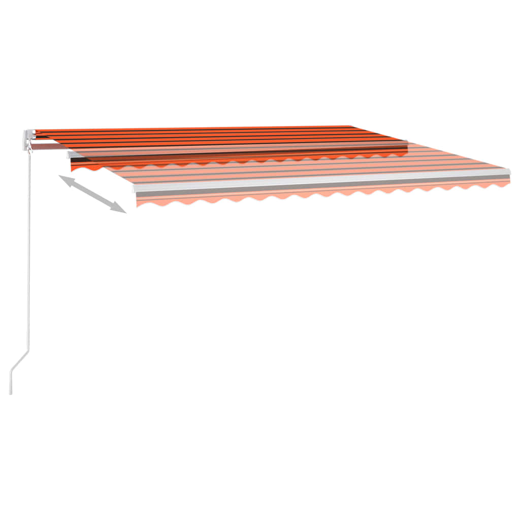VidaXL Luifel automatisch met LED en windsensor 4x3,5 m oranje bruin