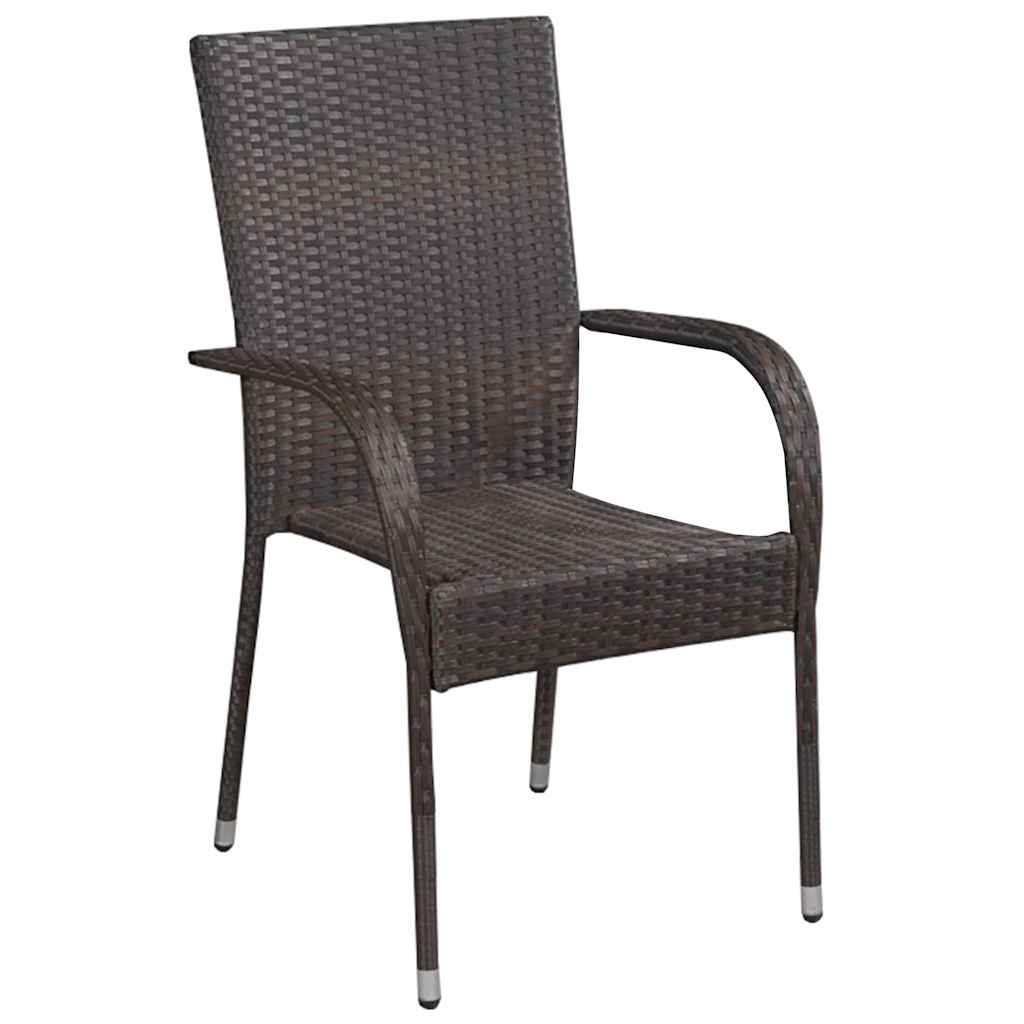 Vidaxl 3-delige tuinset poly rattan bruin