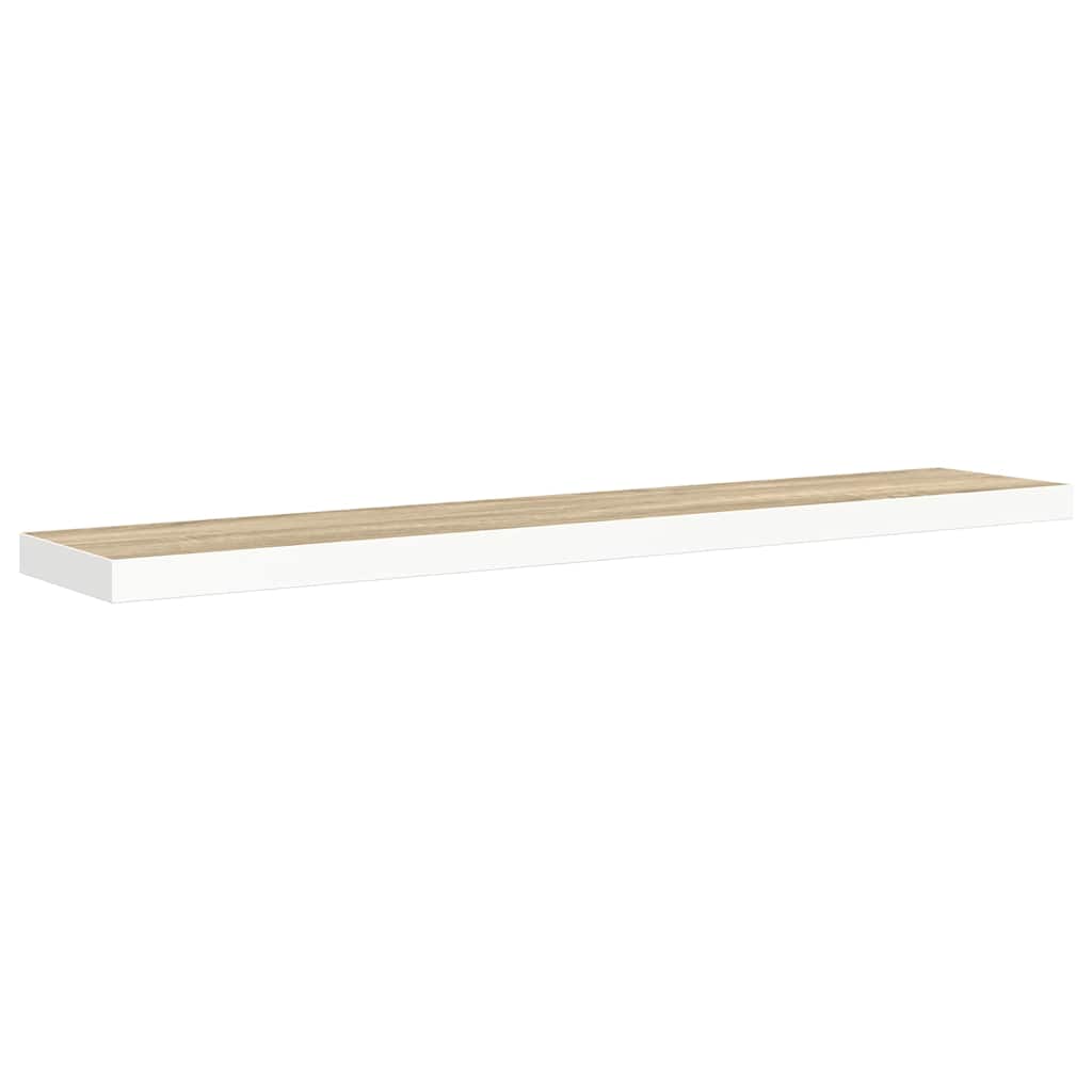 Vidaxl wandschap zwevend 120x23,5x3,8 cm mdf eikenkleurig en wit