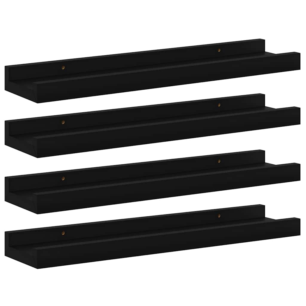 Vidaxl wandschappen 4 st 40x9x3 cm zwart